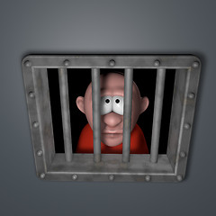 Image showing cartoon guy in jail