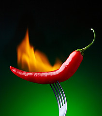 Image showing burning red chili pepper