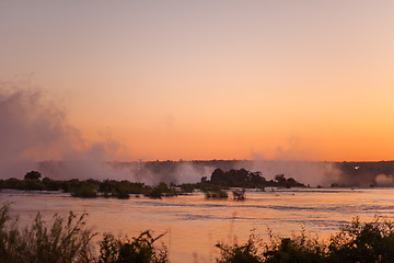 Image showing Victoria Falls at Sunset