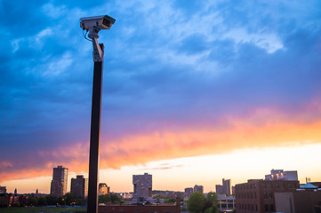Image showing Security camera sunset