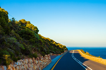 Image showing Seaside Curving Road