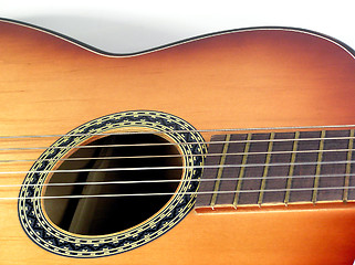 Image showing Wooden classical guitar