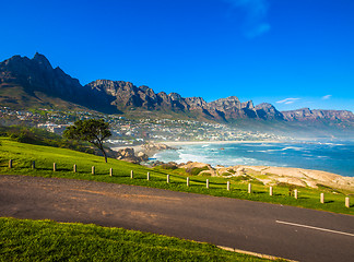 Image showing Camps Bay Hillside with Posts