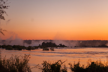 Image showing Victoria Falls at Sunset