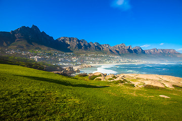 Image showing Camps Bay Hillside with Posts