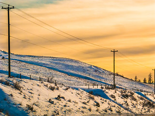 Image showing Snowy hillside in Kamloops BC