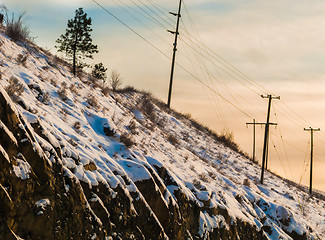 Image showing Snowy hillside in Kamloops BC