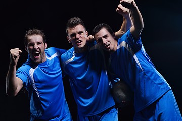 Image showing soccer players celebrating victory