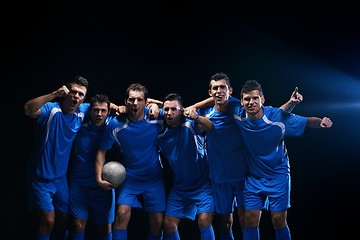 Image showing soccer players celebrating victory