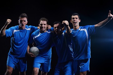 Image showing soccer players celebrating victory