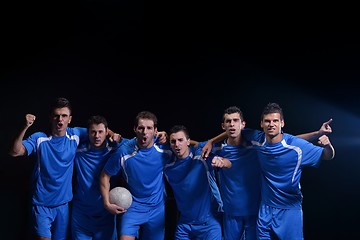 Image showing soccer players celebrating victory