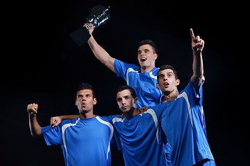 Image showing soccer players celebrating victory