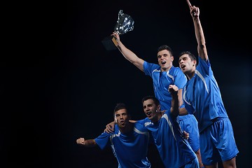 Image showing soccer players celebrating victory