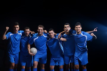 Image showing soccer players celebrating victory