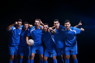 Image showing soccer players celebrating victory