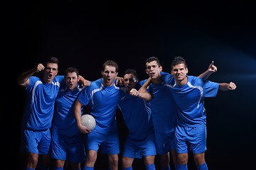 Image showing soccer players celebrating victory