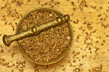 Image showing anise seed with mortar