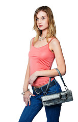 Image showing Beautiful woman with bag