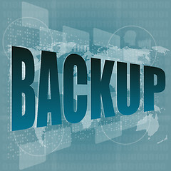 Image showing word backup on digital screen - business concept