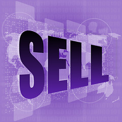 Image showing Pixeled word sell on digital screen - business concept