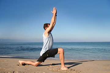 Image showing Beach yoga