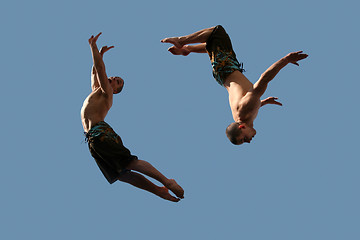 Image showing Couple of flying boys