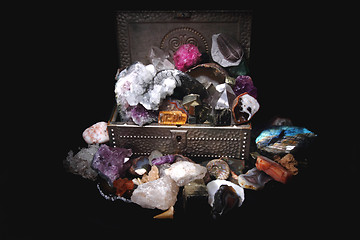 Image showing minerals and gems in the steel box