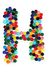 Image showing H letter from plastic alphabet