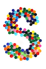 Image showing S letter from plastic alphabet