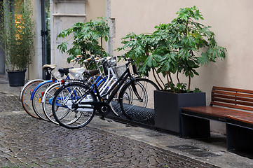 Image showing Bicycles in the Rain