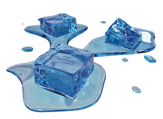 Image showing Stylized melting ice cubes