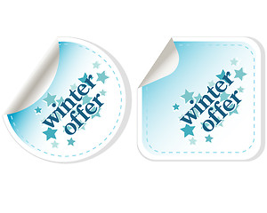 Image showing winter sale. christmas offers stickers set