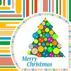 Image showing Christmas tree with balls on abstract background