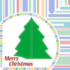 Image showing merry christmas tree in background