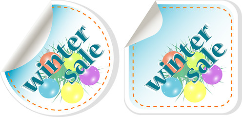 Image showing Christmas balls stickers set - discount label