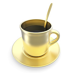 Image showing Golden coffee cup