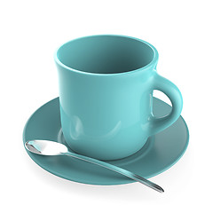Image showing Turquoise coffee cup