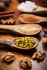 Image showing Aromatic baking ingredients for Christmas cookies