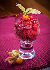 Image showing Cranberry sorbet for Christmas