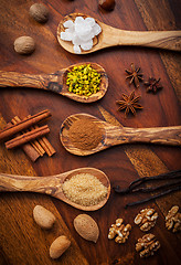 Image showing Aromatic baking ingredients for Christmas cookies