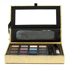 Image showing Gold makeup box