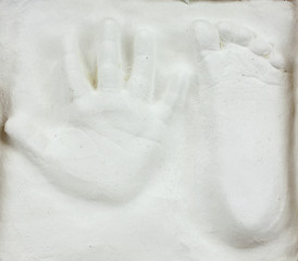 Image showing Baby foot and hand print