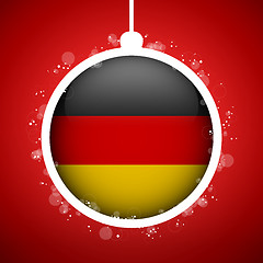 Image showing Merry Christmas Red Ball with Flag Germany