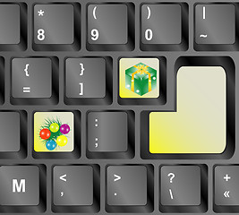 Image showing Computer keyboard with Christmas keys - holiday concept