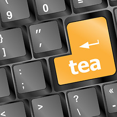 Image showing computer keyboard with tea break button