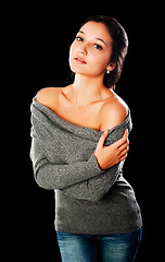 Image showing Pretty woman in sweater