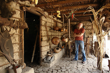 Image showing The man in the ancient indian house