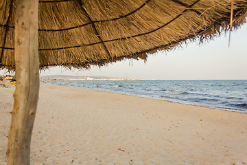 Image showing Sun shade on the beach\