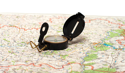 Image showing Compass and map.