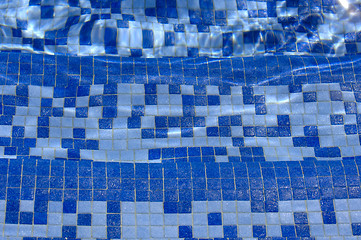 Image showing Swimming Pool Tile Underwater  - Three steps